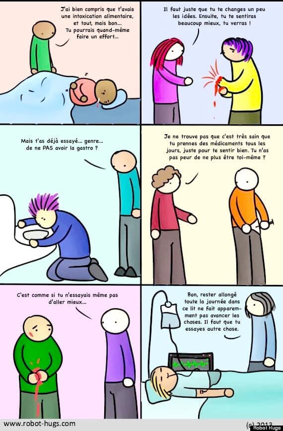 Souffrance psychique, souffrance physique.